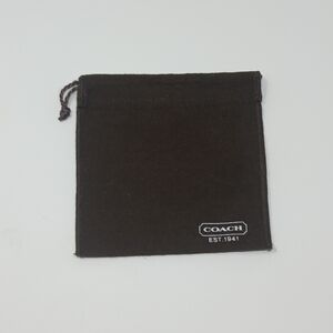 Coach Dark Brown Jewelry Drawstring Dust Pouch with With Coach Logo